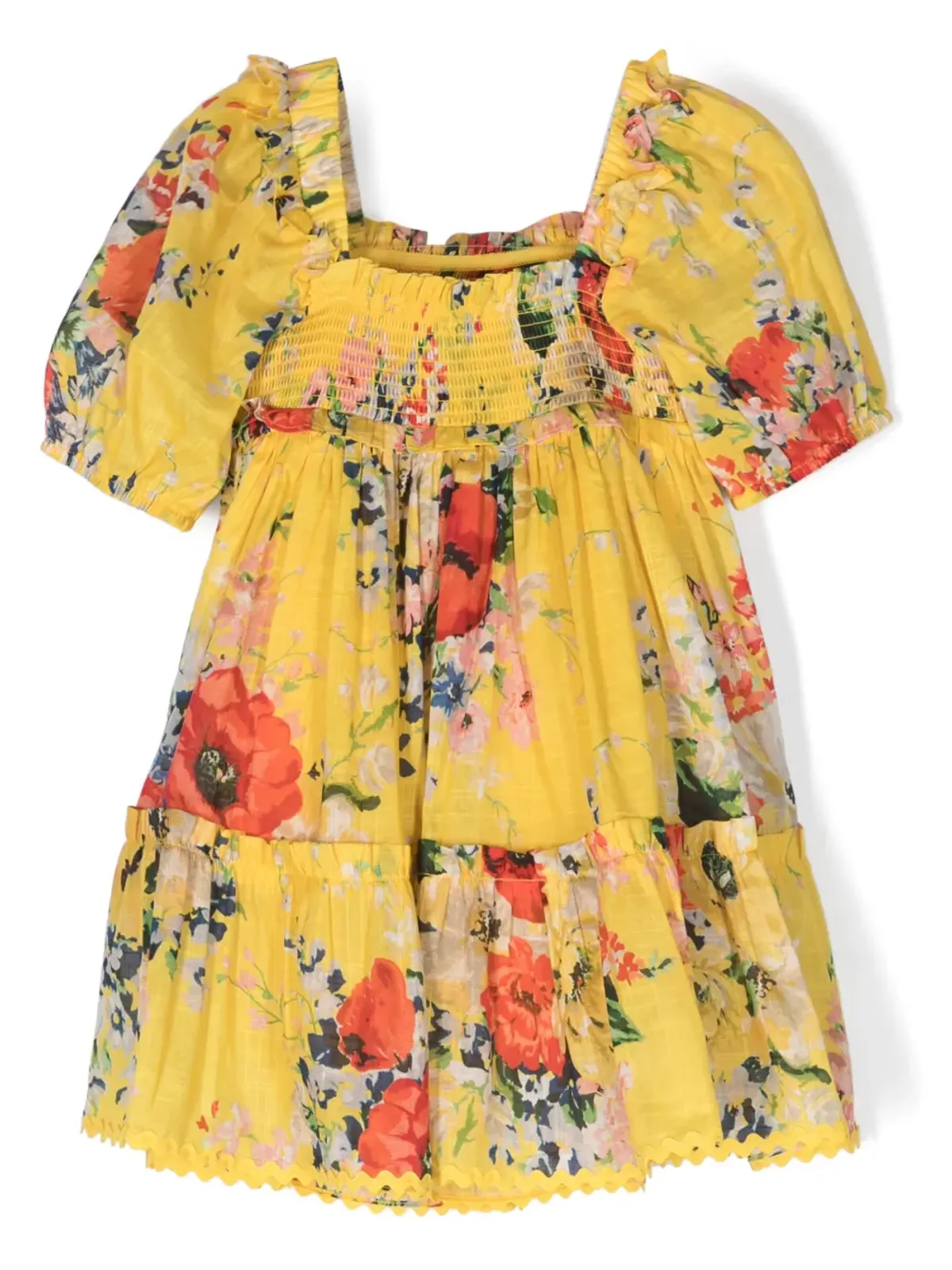 ZIMMERMANN Kids アライト シャーリング花柄プリントドレス - 画像2
