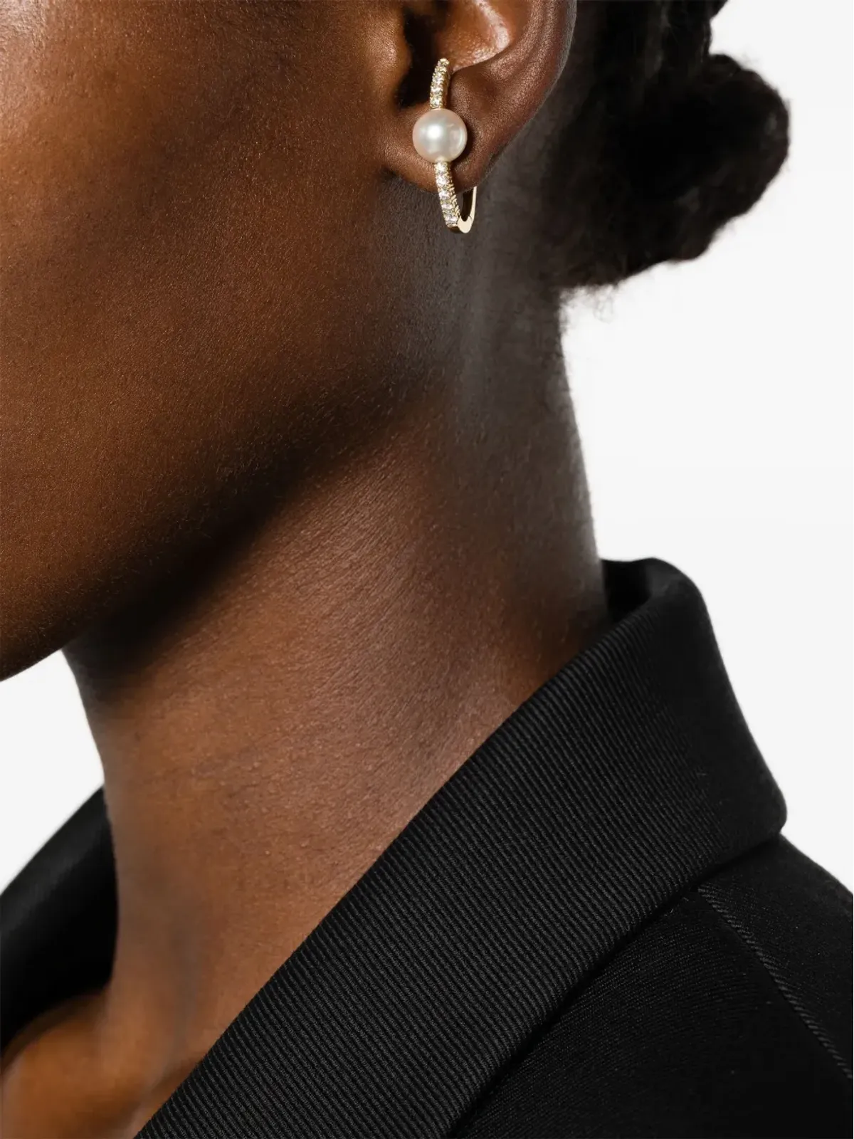 Mizuki 18kt yellow gold Akoya pearl and diamond earrings - 画像2
