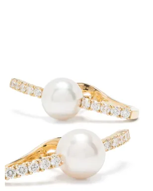 Mizuki 18kt yellow gold Akoya pearl and diamond earrings - サムネイル3