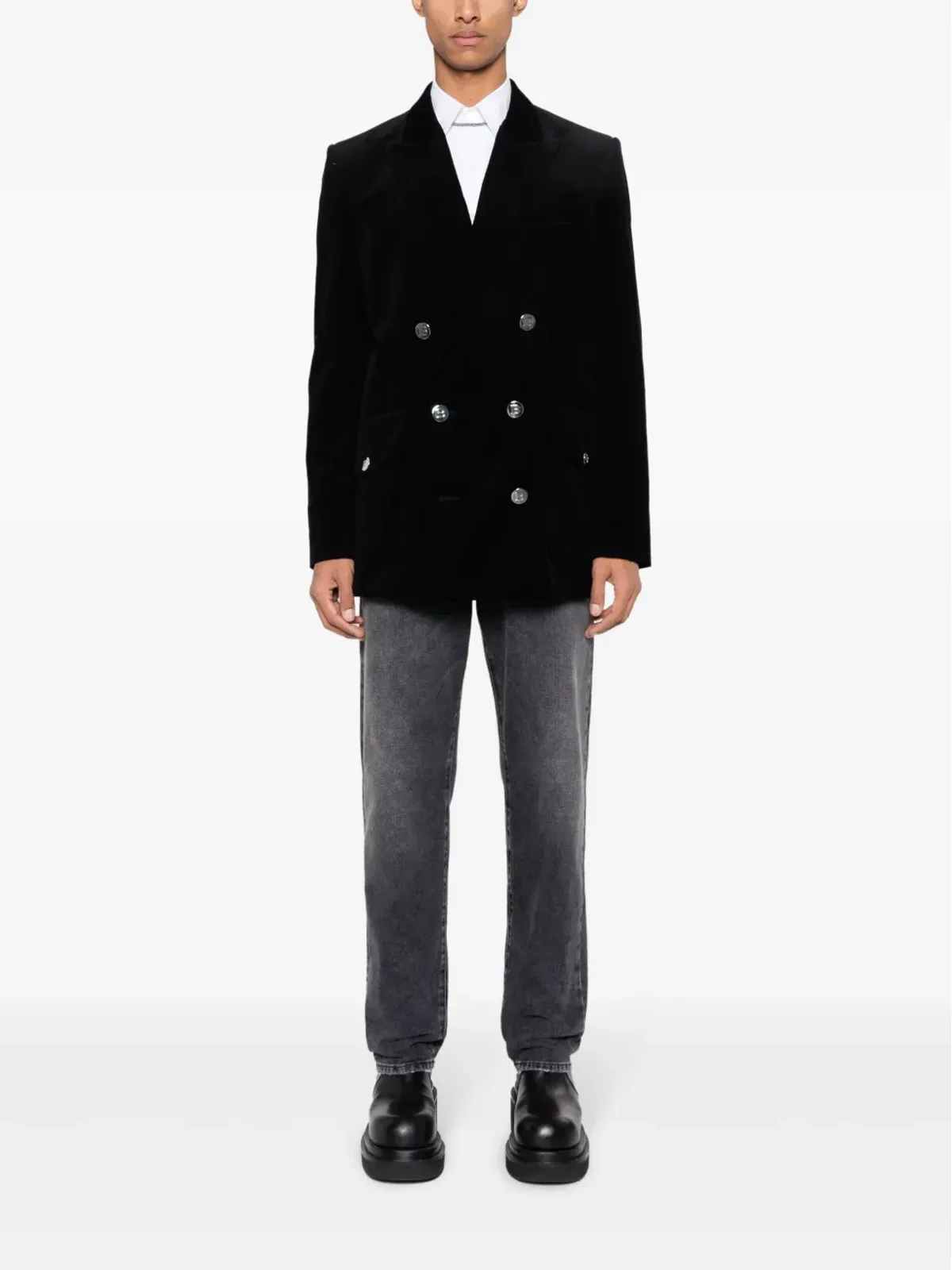 Balmain ダブルブレスト コーデュロイ ブレザー - 画像2