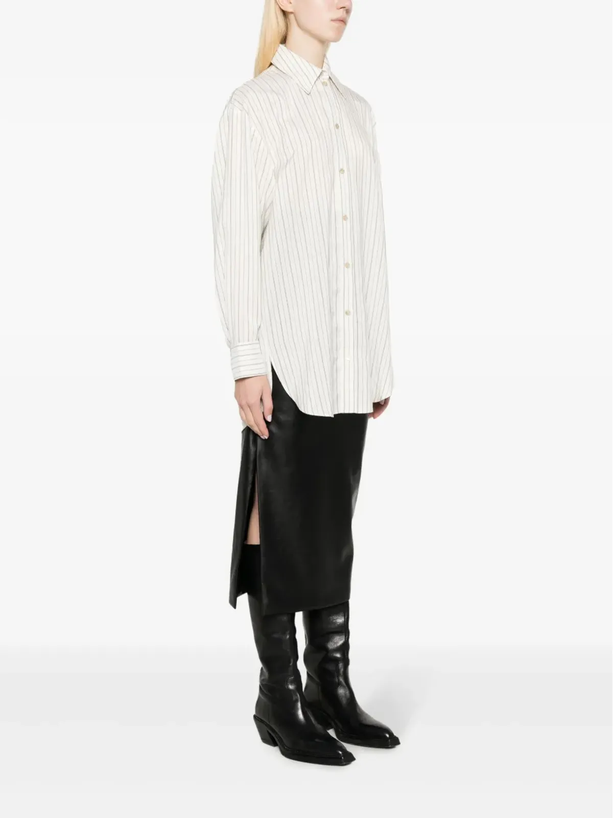 ISABEL MARANT Cylvany ストライプシャツ - ホワイト - 画像3