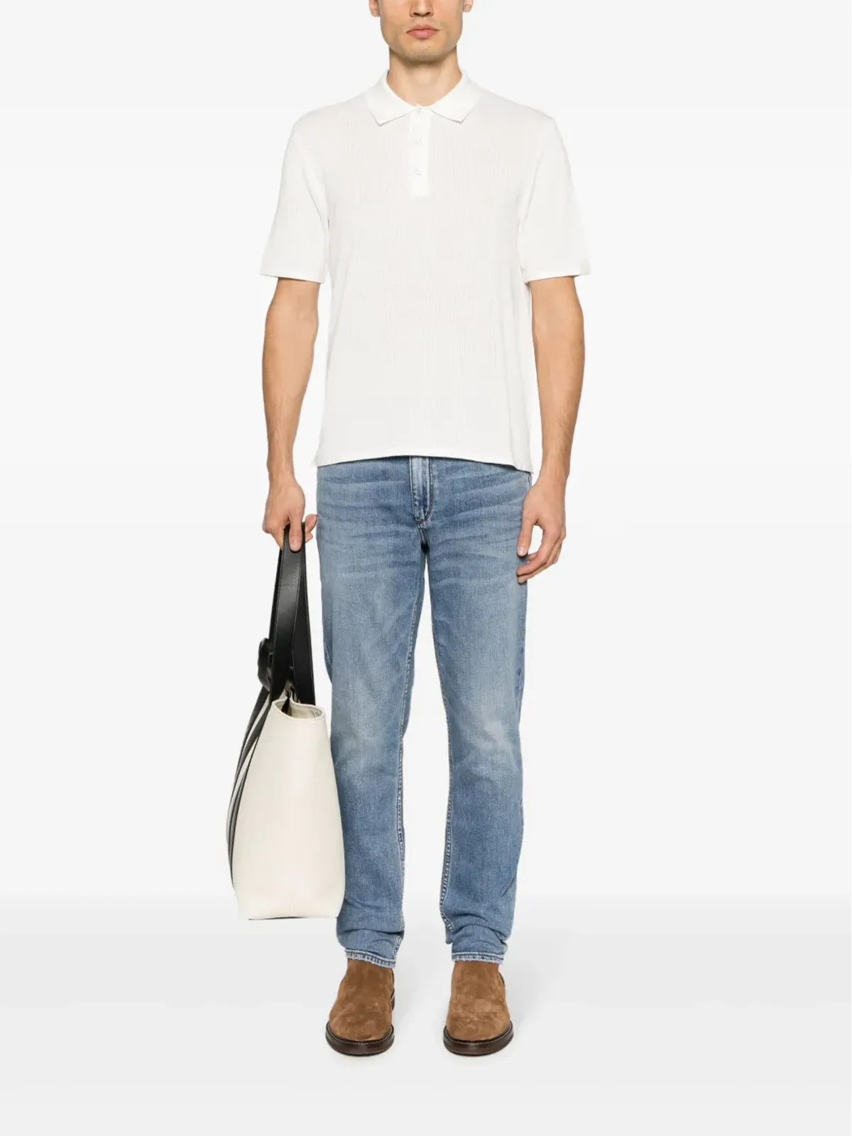 rag & bone Harveyリブニットポロシャツ - 画像2