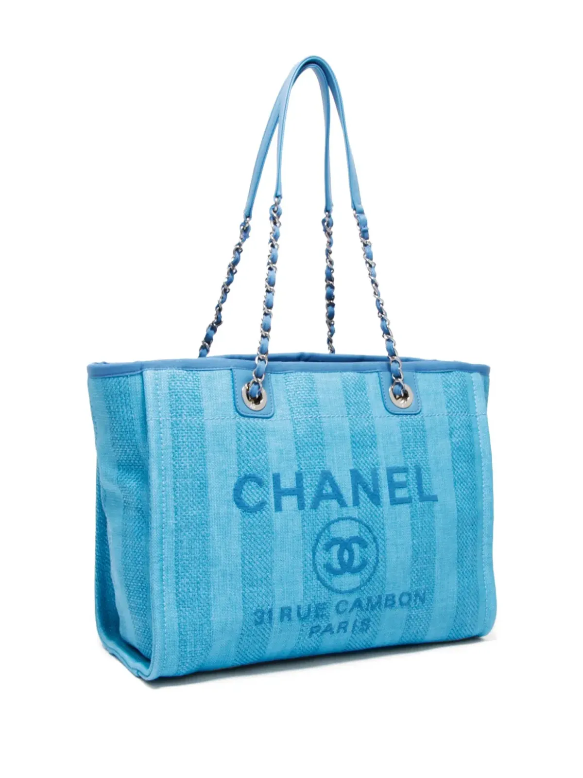CHANEL ビンテージ 2020 Deauville MM トートバッグ ブルー - 画像3