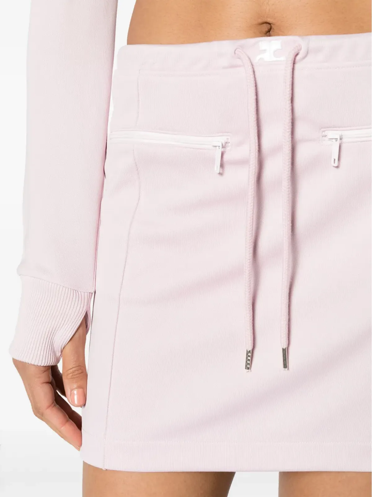 Courrèges ロゴパッチ ドローストリング ミニスカート - Pink - 画像5