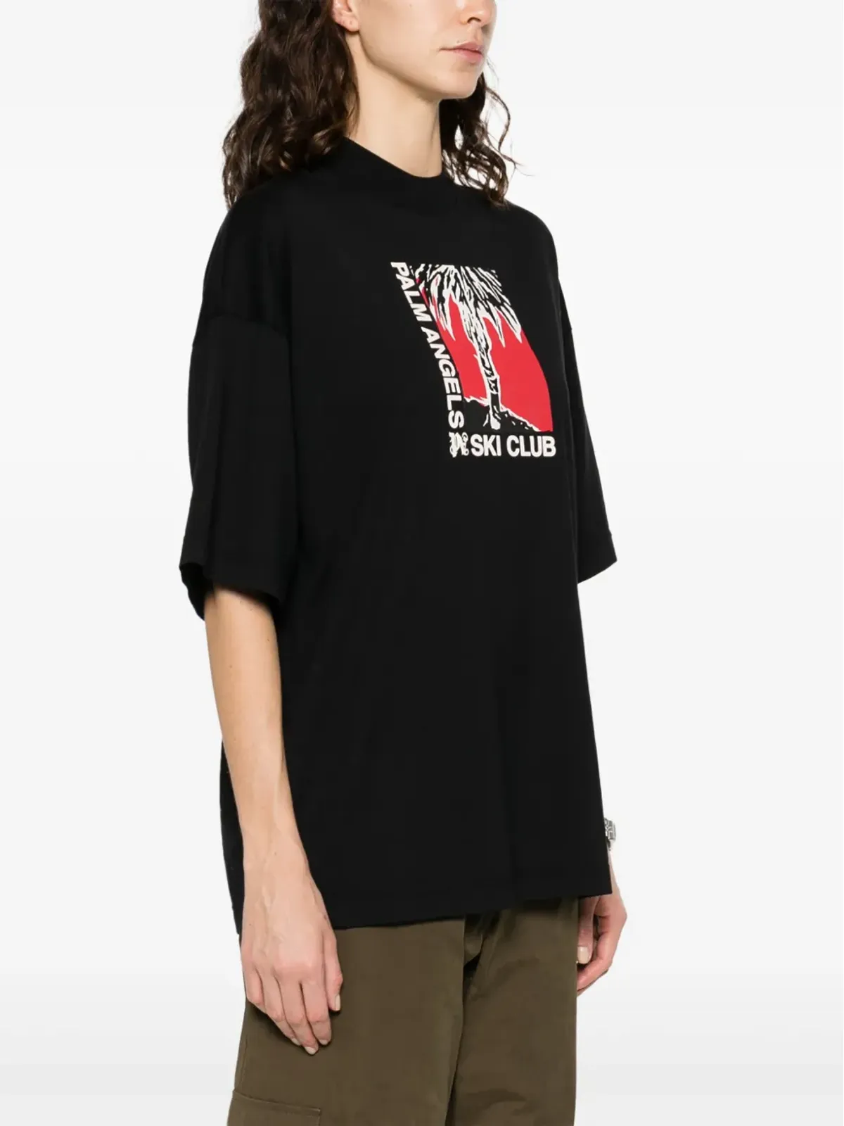 Palm Angels Ski Club コットン Tシャツ ブラック - 画像3