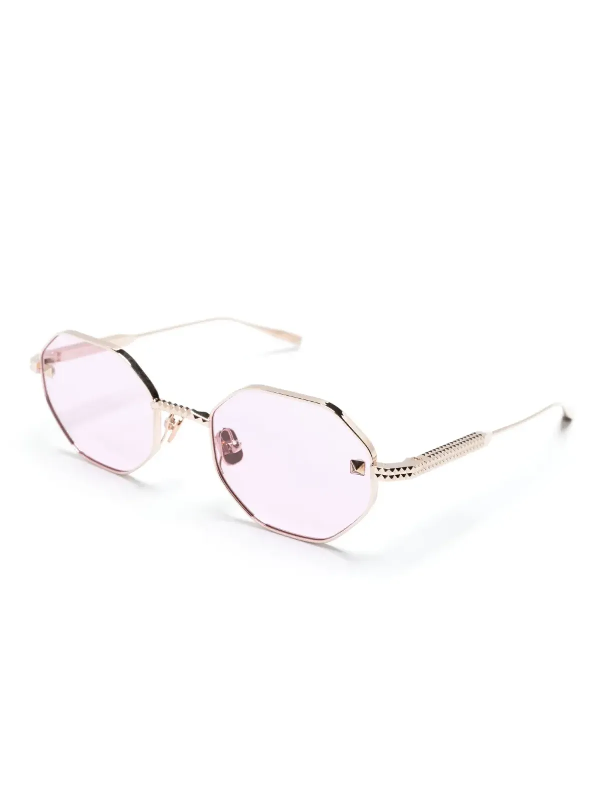 VALENTINO GARAVANI EYEWEAR ロックスタッド ジオメトリックフレーム サングラス - ゴールド - 画像2