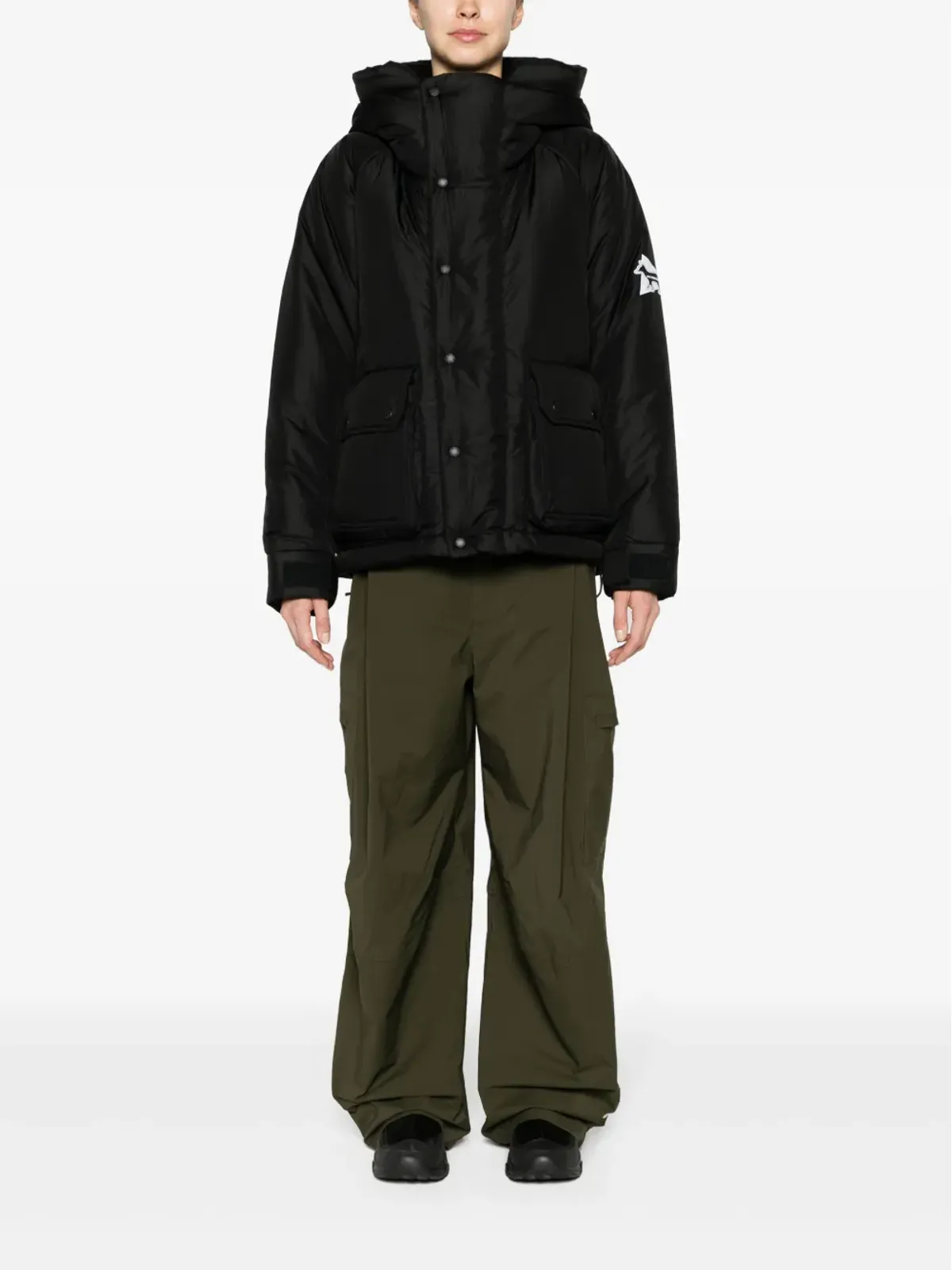 Maison Kitsuné x And Wander ロゴプリント入り パディッドジャケット - ブラック - 画像3