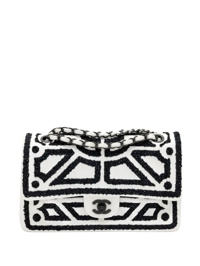 CHANEL Pre-Owned CHANEL ビンテージ 2011年 ミディアム ガーデン・オブ・ヴェルサイユ ダブルフラップ ショルダーバッグ - ホワイトの商品画像