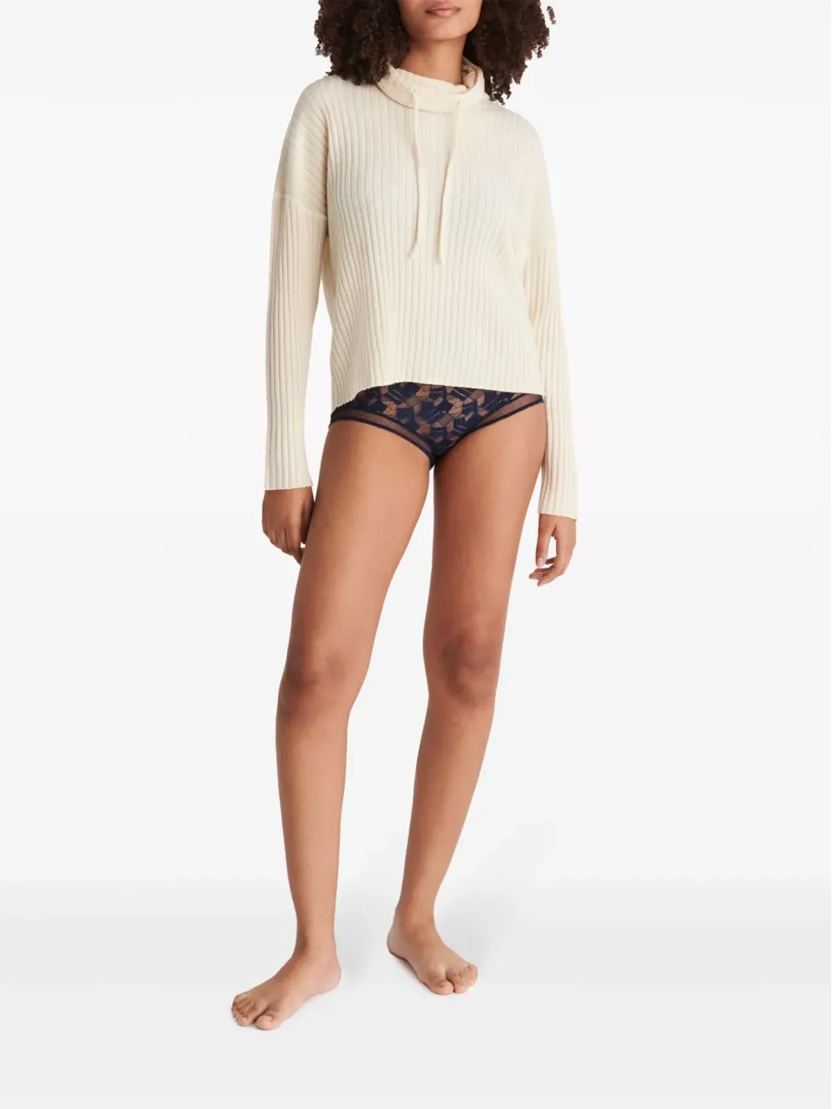 ERES Cajole ribbed-knit hoodie - White - 画像2
