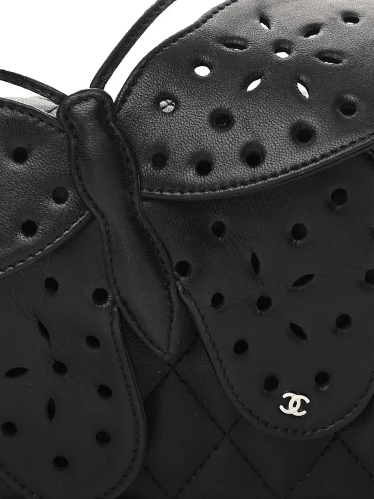 CHANEL ビンテージ 2011 バタフライ クラッチバッグ - ブラック - 画像3