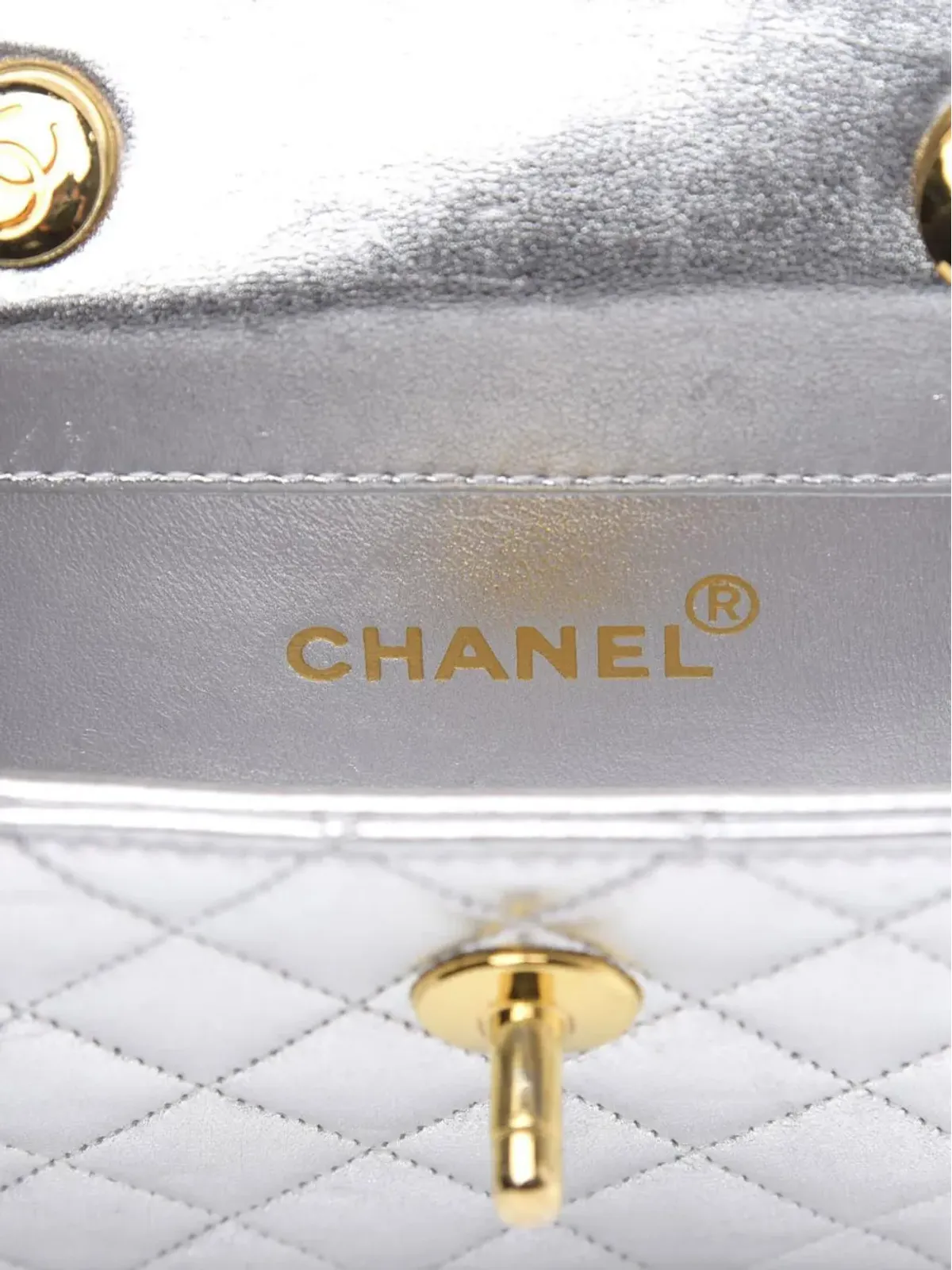CHANEL ビンテージ 1990年代 クラシック フラップ ミニ ショルダーバッグ - シルバー - 画像5
