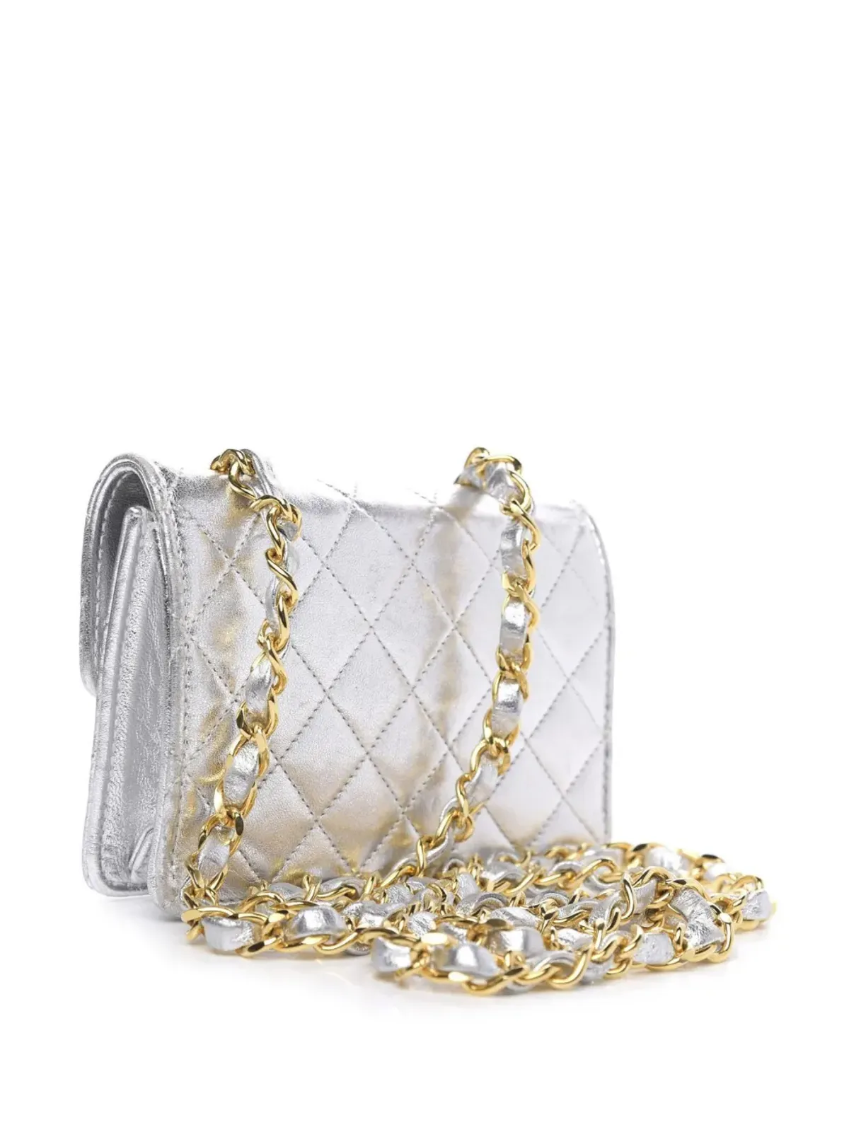 CHANEL ビンテージ 1990年代 クラシック フラップ ミニ ショルダーバッグ - シルバー - 画像2
