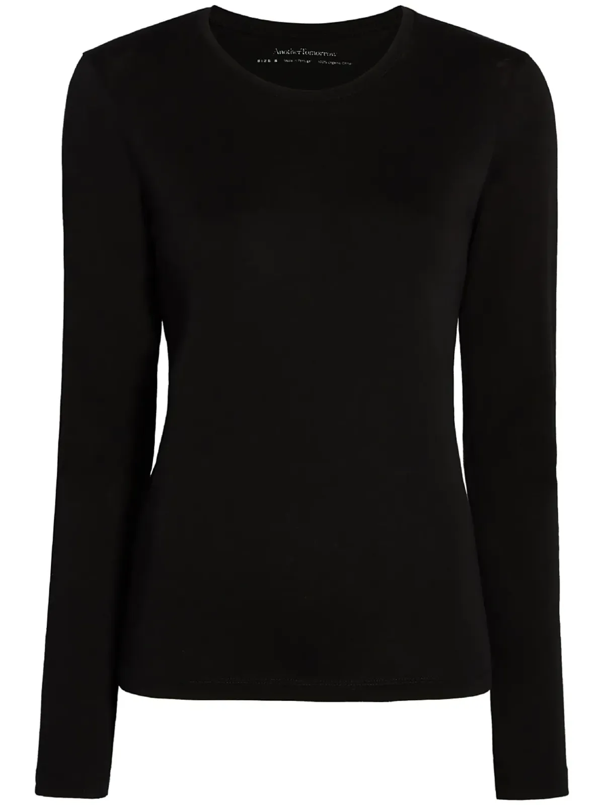 Another Tomorrow クルーネック長袖Tシャツ - ブラック - 画像1