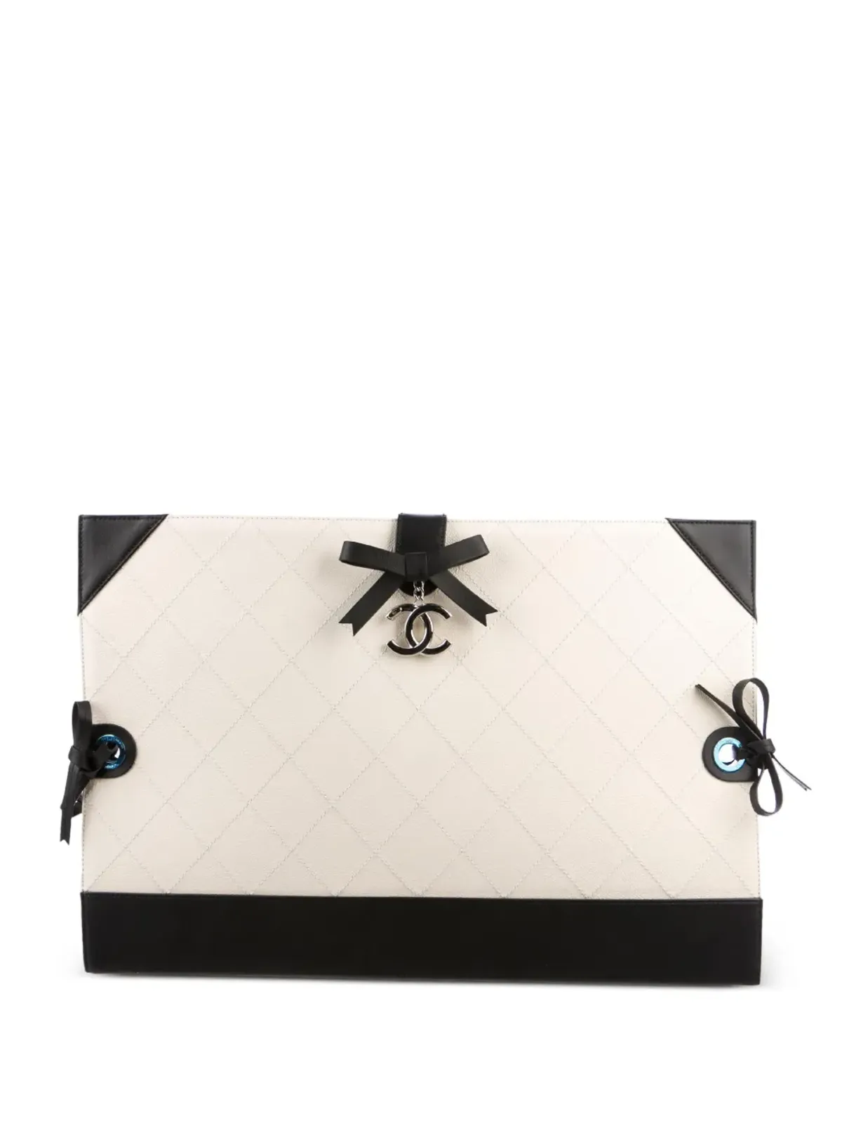 CHANEL ビンテージ 2014年 ミニ CC ダイヤモンドキルト クラッチバッグ - ニュートラルカラー - 画像1