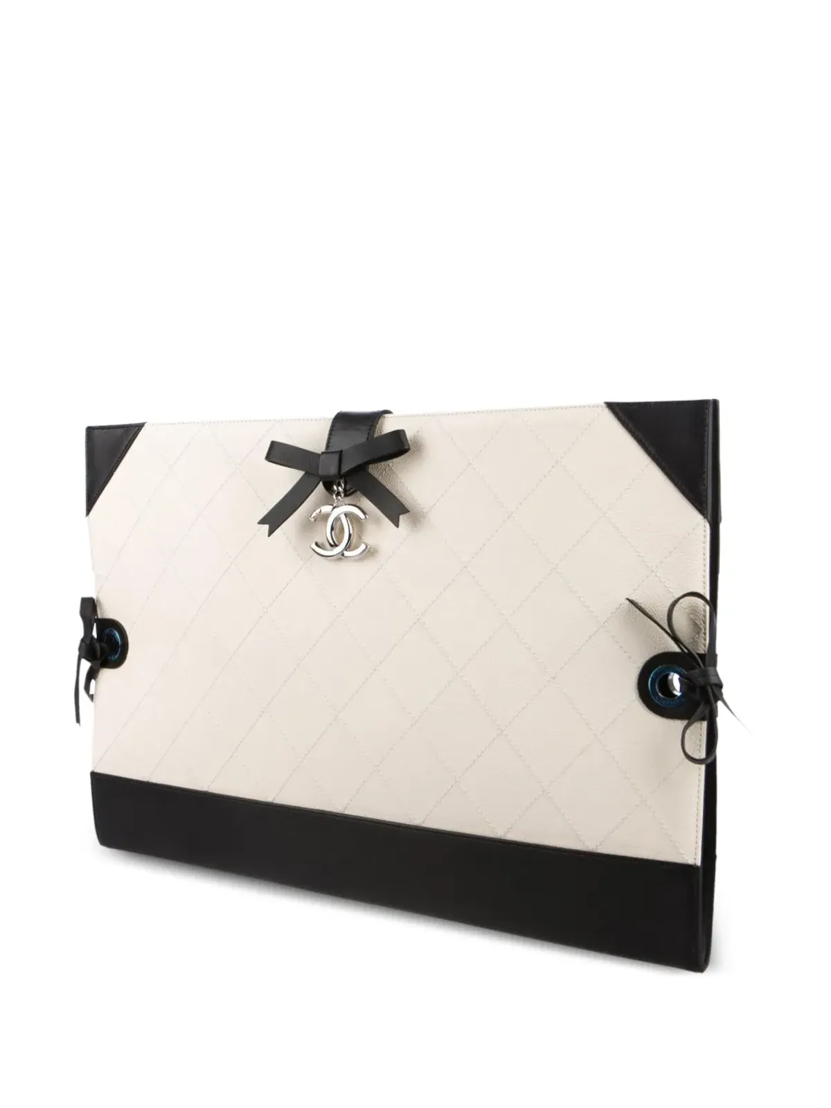 CHANEL ビンテージ 2014年 ミニ CC ダイヤモンドキルト クラッチバッグ - ニュートラルカラー - 画像3