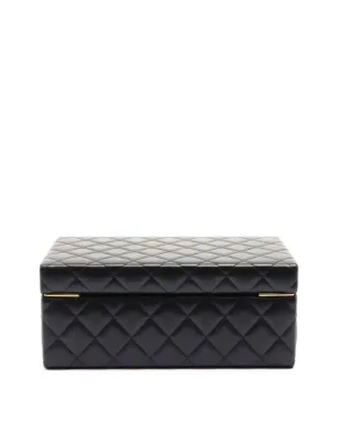 CHANEL ビンテージ ダイヤモンドキルト レザー ジュエリーボックス - ブラック - サムネイル2