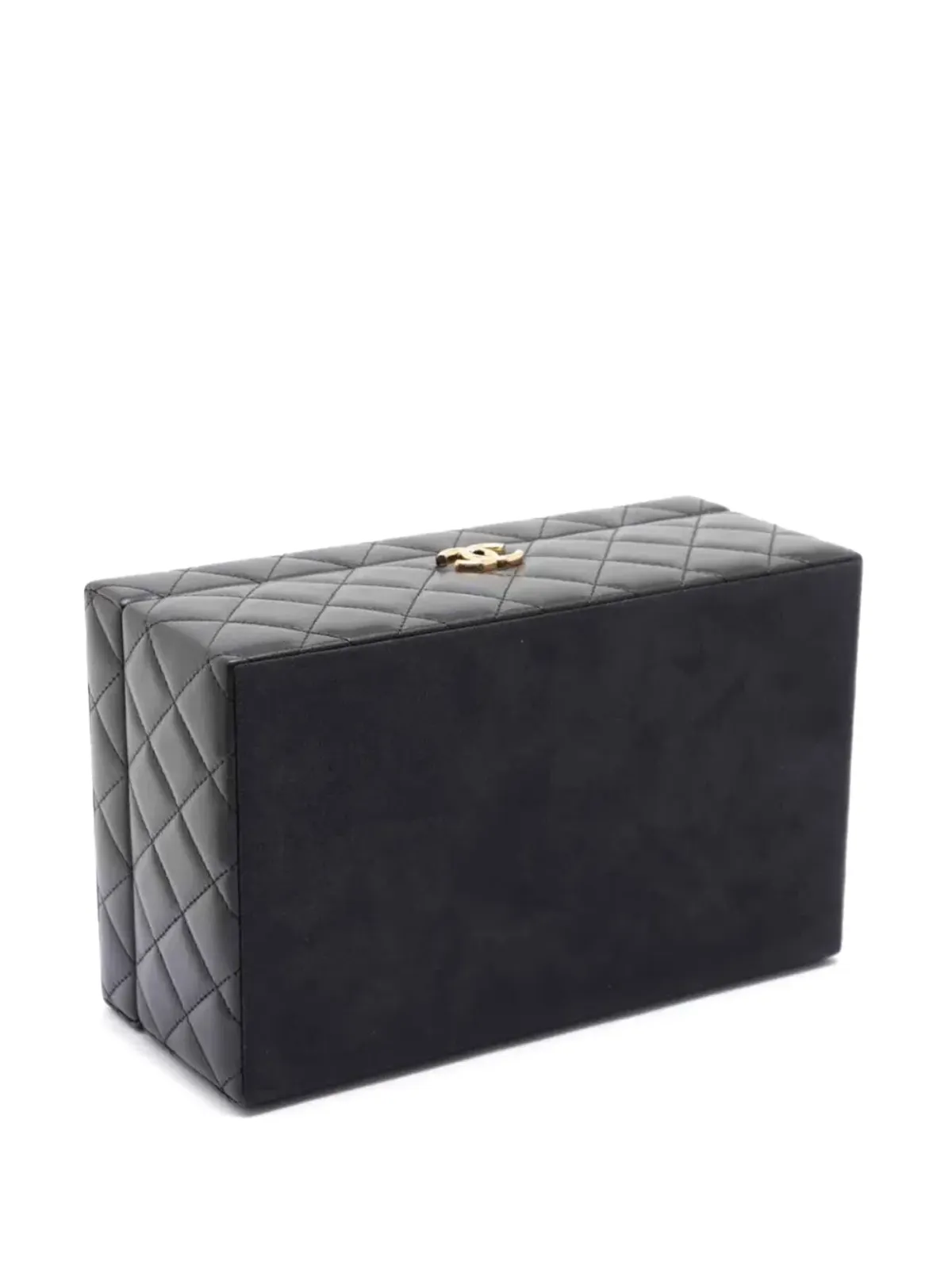 CHANEL ビンテージ ダイヤモンドキルト レザー ジュエリーボックス - ブラック - 画像3