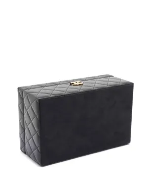 CHANEL ビンテージ ダイヤモンドキルト レザー ジュエリーボックス - ブラック - サムネイル3