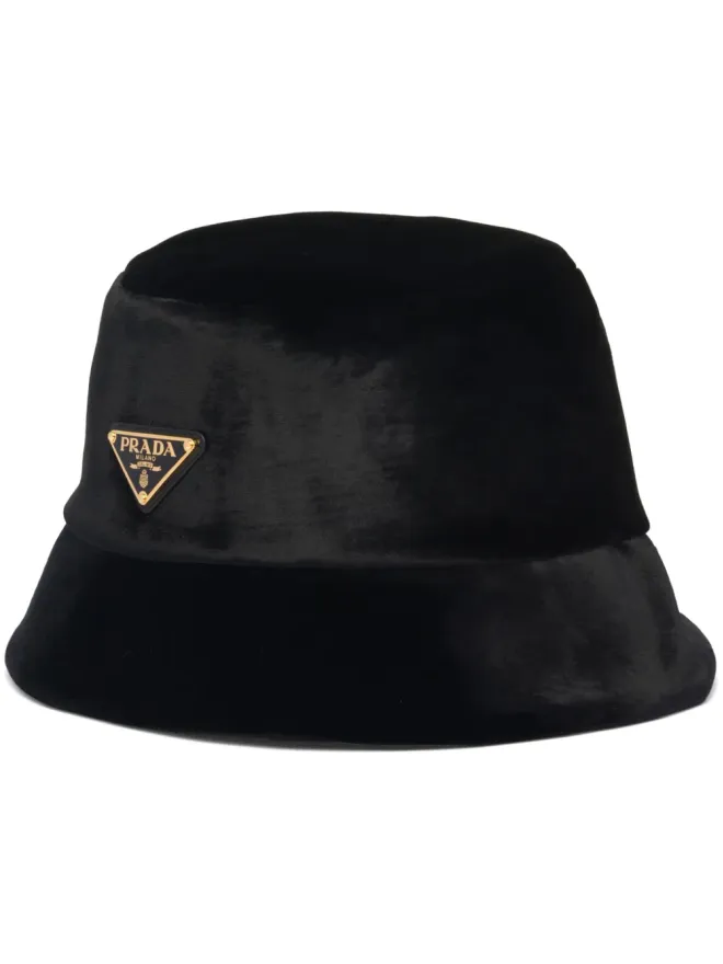 Prada Prada 三角ロゴ ベルベット バケットハットの商品画像