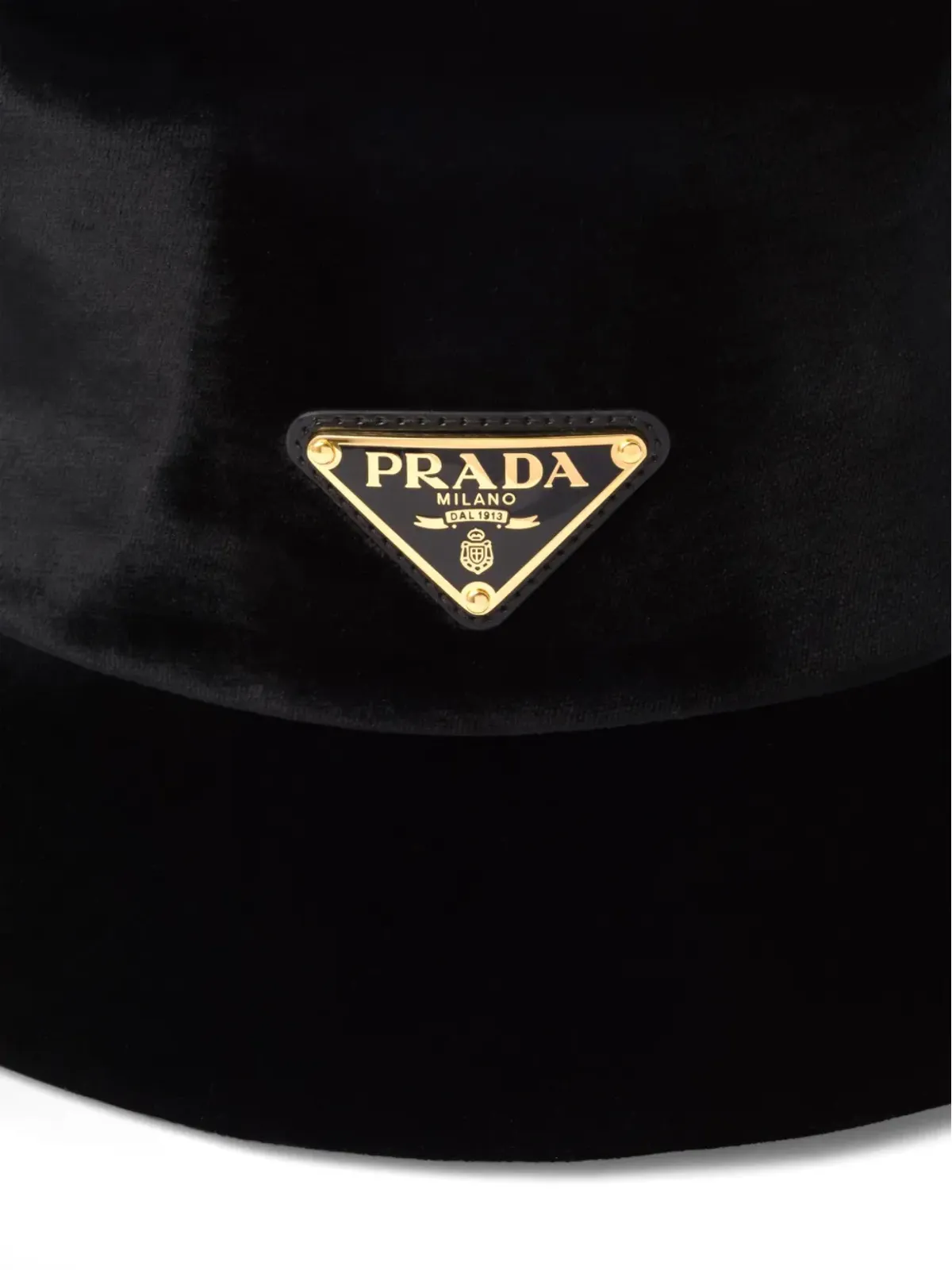Prada 三角ロゴ ベルベット バケットハット - 画像2