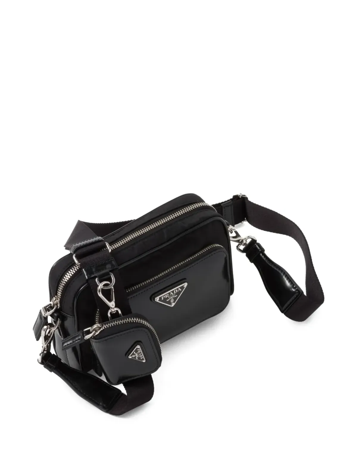 Prada Bandolera トライアングルロゴ メッセンジャーバッグ - ブラック - 画像5