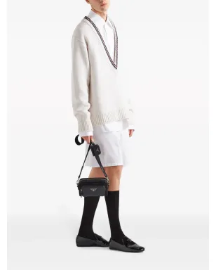 Prada Bandolera トライアングルロゴ メッセンジャーバッグ - ブラック - サムネイル2