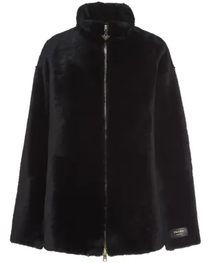 Prada ロゴアップリケ付きシアリングジャケット ブラック - サムネイル1