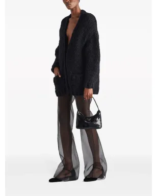 Prada フレアオーガンザパンツ - ブラック - サムネイル2