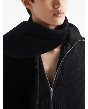 Prada トライアングルロゴ ウールカシミヤ カーディガン - ブラック - サムネイル4