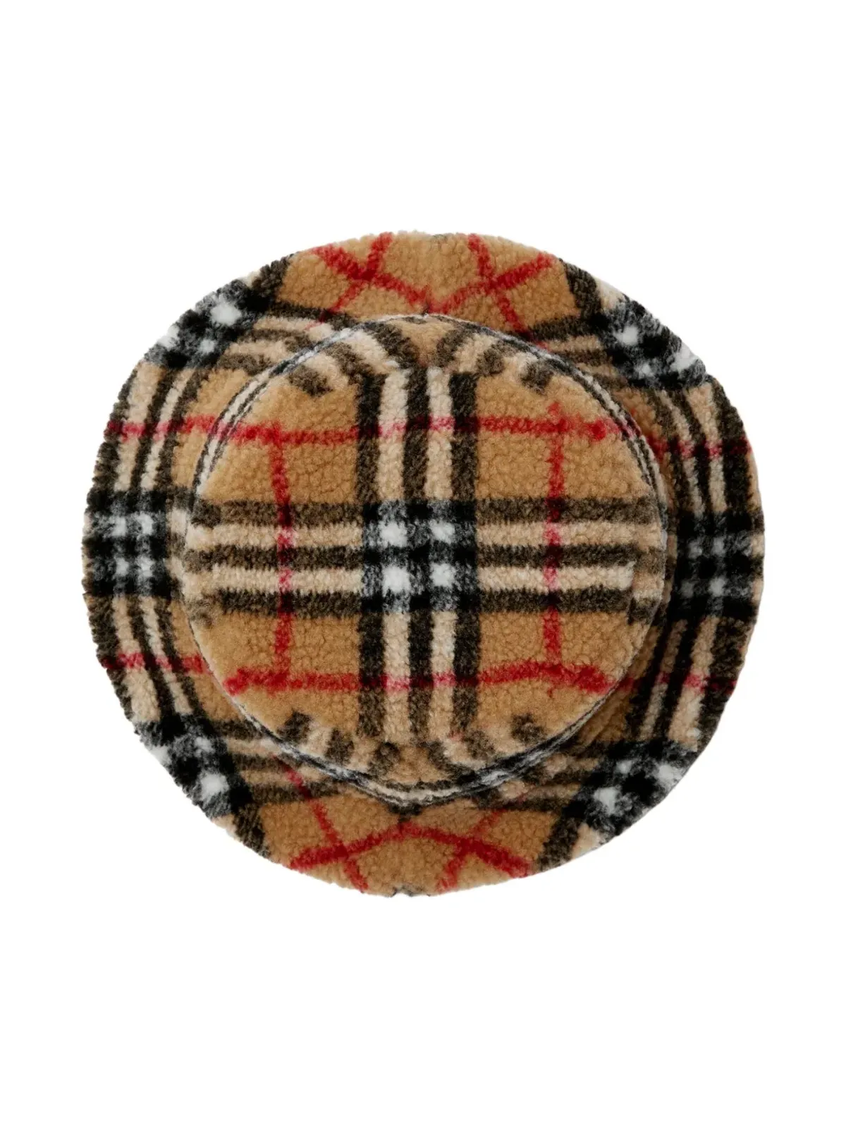 Burberry Kids ヴィンテージチェック フリース バケットハット - ベージュ - 画像2