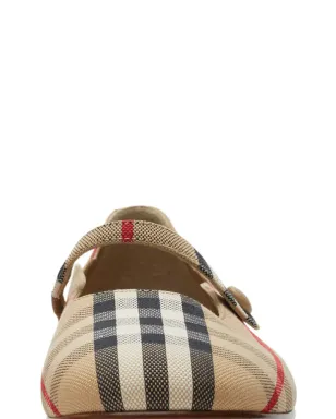 Burberry Kids メアリ―ジェーン チェック柄バレリーナ - サムネイル2