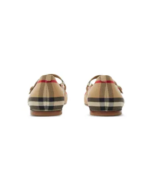 Burberry Kids メアリ―ジェーン チェック柄バレリーナ - サムネイル3