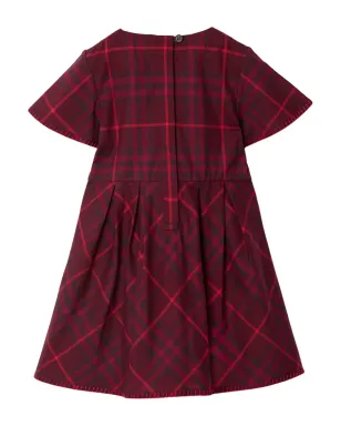 Burberry Kids チェック柄コットンワンピース レッド - サムネイル2