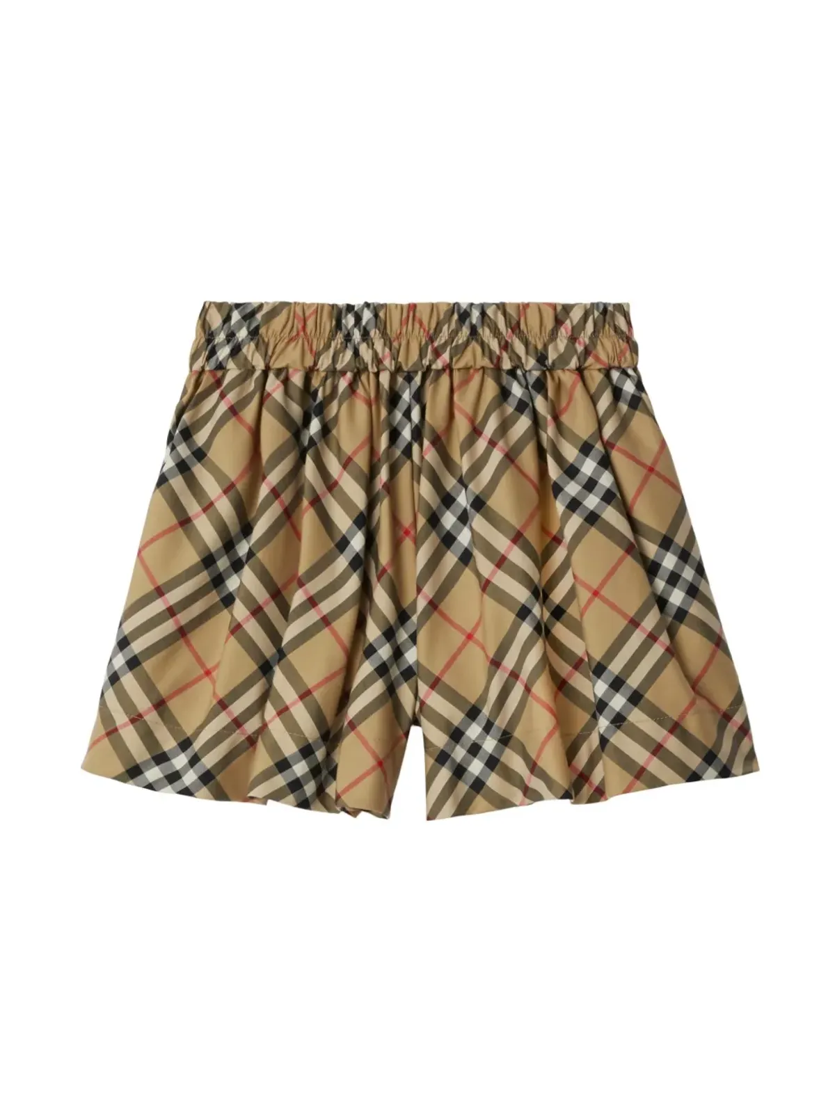 Burberry Kids ボーイズ チェック柄エラスティックツイルショーツ - 画像1