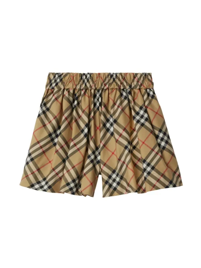 Burberry Kids Burberry Kids ボーイズ チェック柄エラスティックツイルショーツの商品画像