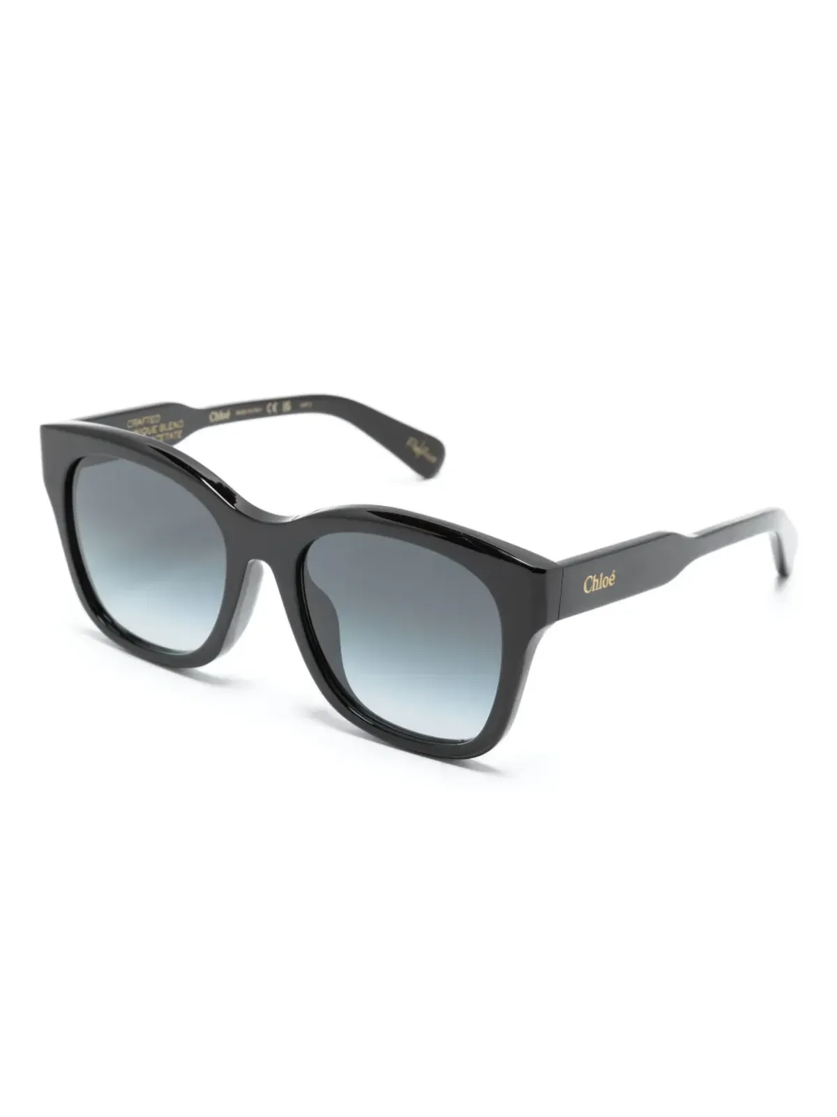 Chloé Eyewear Xena スクエアフレームサングラス（ブラック） - 画像2