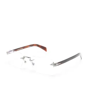 Eyewear by David Beckham rimless rectangle-frame glasses - Brown - サムネイル2