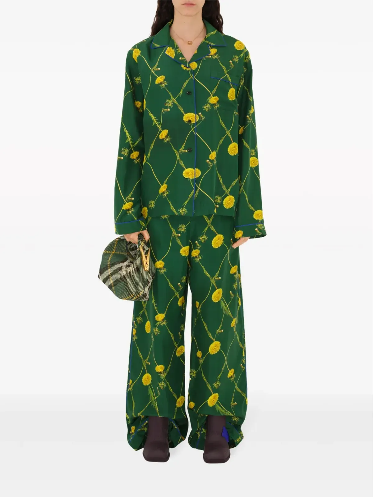 Burberry ダンデライオン花柄プリント フレアパンツ - 画像2