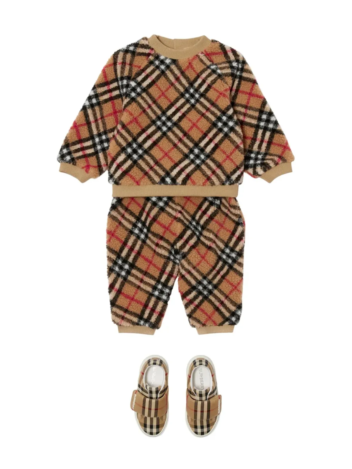 Burberry Kids ヴィンテージチェック フリースパンツ - 画像3