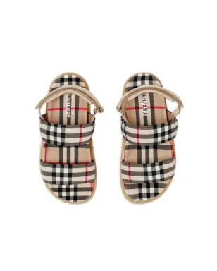 Burberry Kids ヴィンテージチェック フラットサンダル - サムネイル4