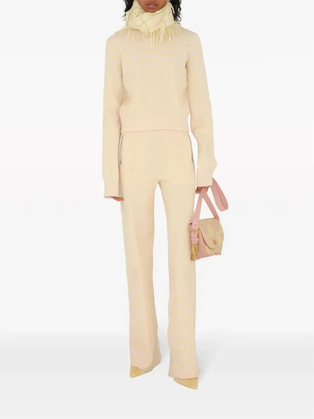 Burberry ねじれハウンドトゥース柄ジャカード編みジャンパー - 画像2