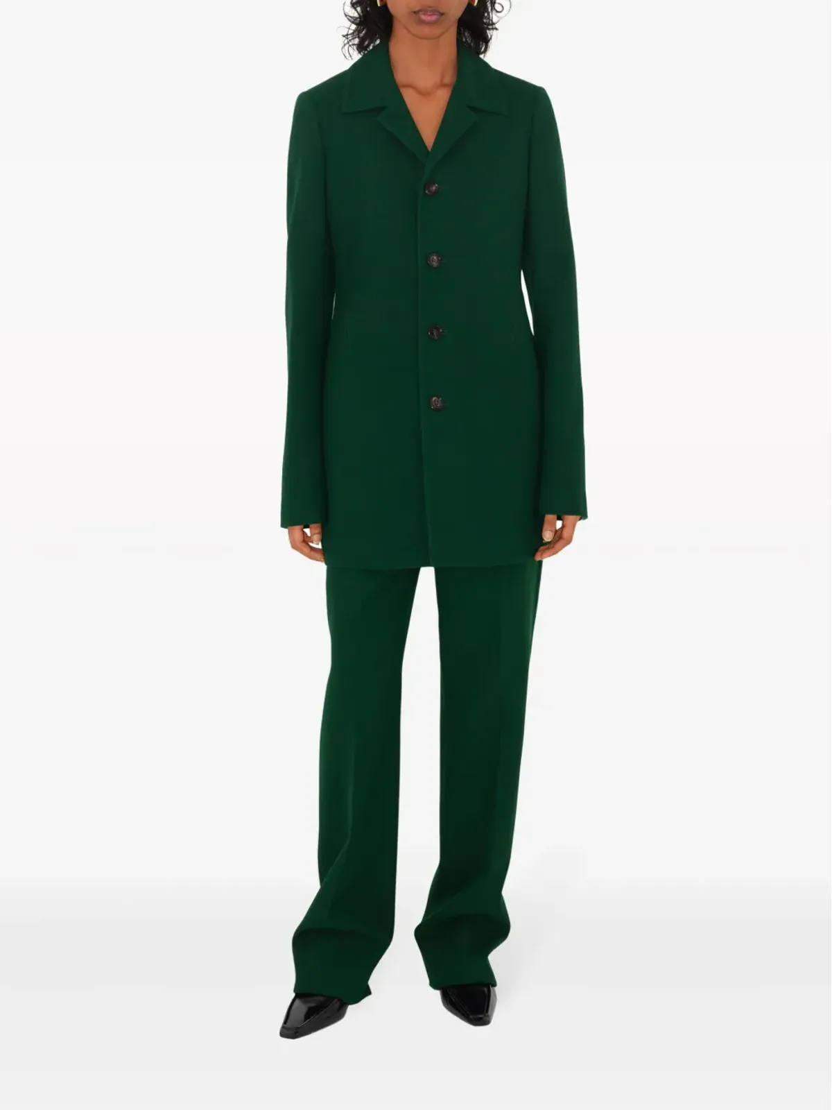 Burberry シングルブレスト ウールコート - グリーン - 画像2