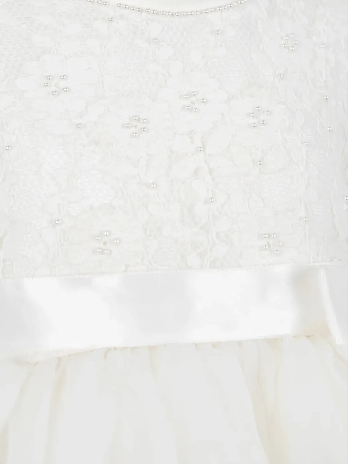 Sarah Louise 花柄レースのチュールドレス - White - 画像3