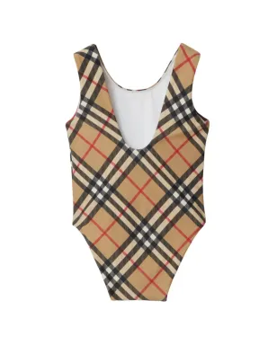 Burberry Kids Vintage Check scoop-neck swimsuit - Neutrals - サムネイル2