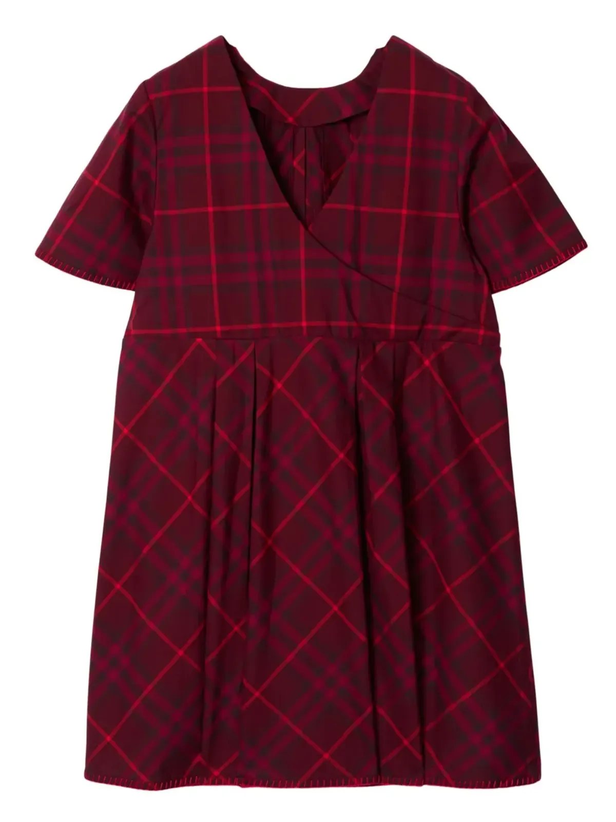 Burberry Kids チェック柄コットンプリーツドレス - 画像2