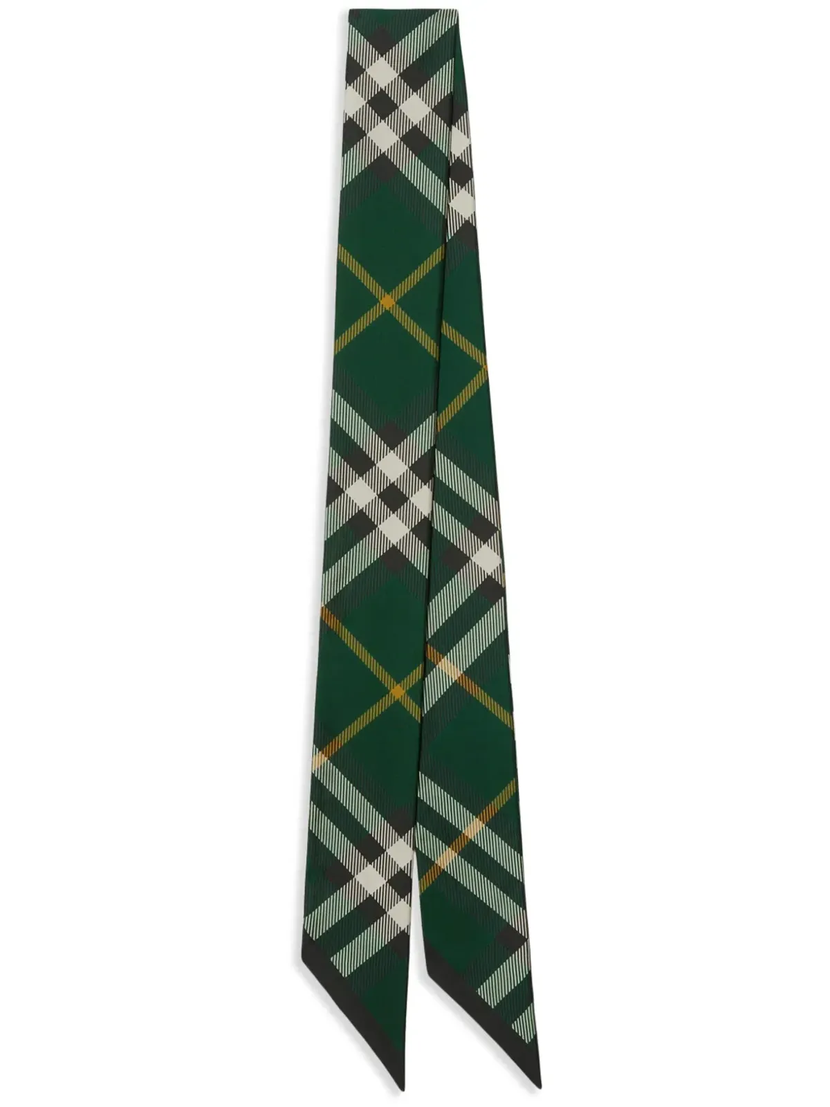 Burberry ビンテージ チェック柄 シルクスカーフ - Green - 画像1