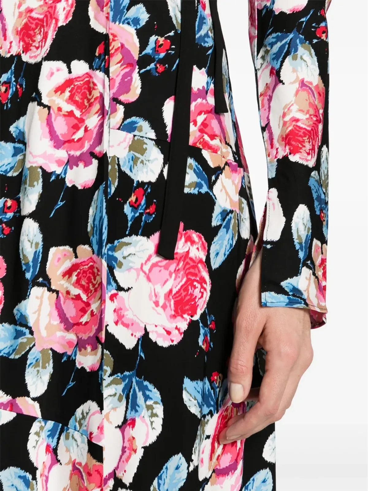 DVF Diane von Furstenberg アニカ ローズプリント ミディ丈 ラップドレス - 画像5