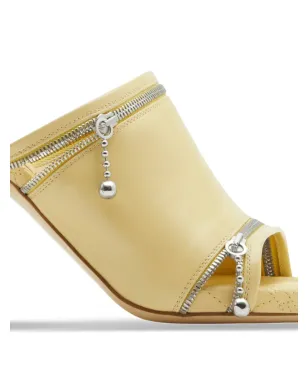 Burberry デコレーティブジップ レザー ヒール付きサンダル - イエロー - サムネイル2