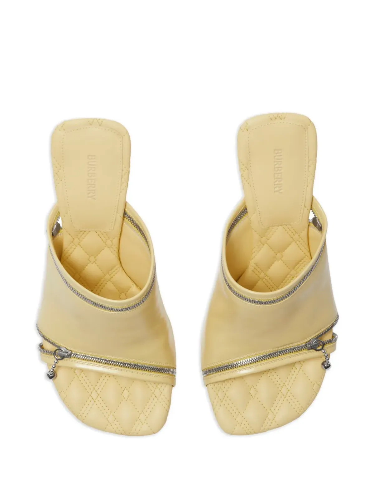 Burberry デコレーティブジップ レザー ヒール付きサンダル - イエロー - 画像4