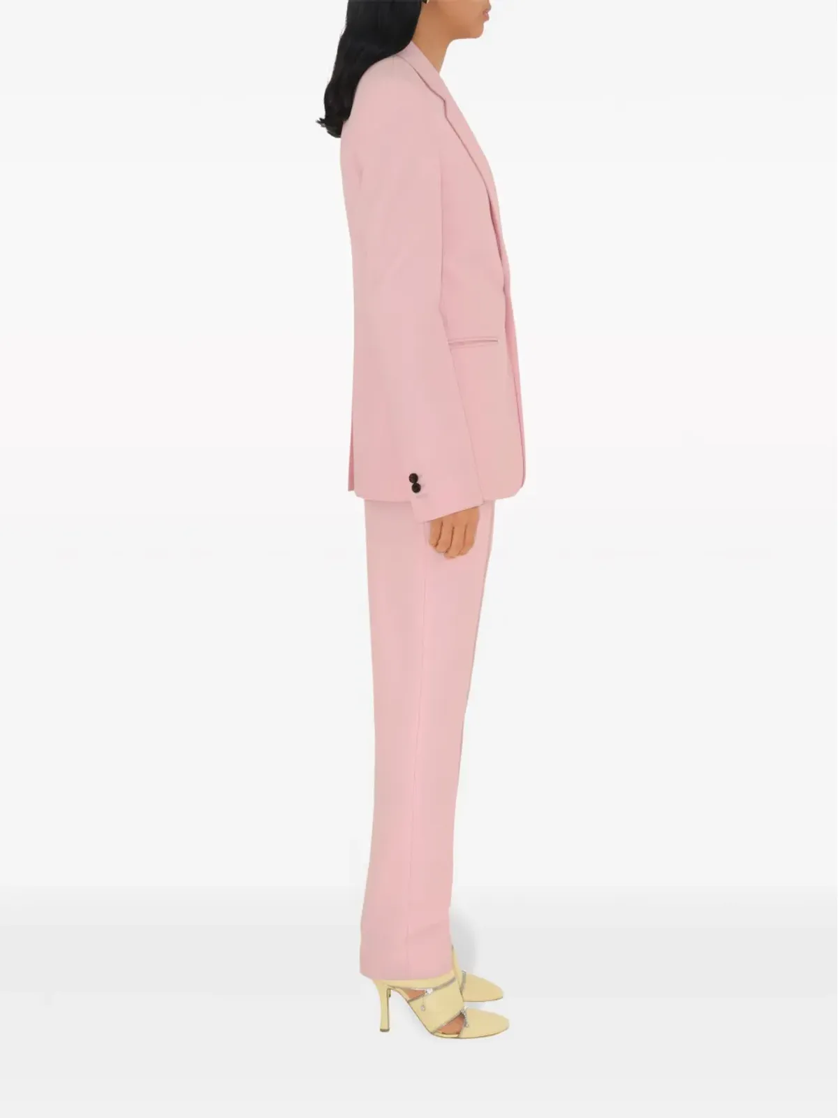 Burberry プレスド クリース ウール テーラード トラウザー ピンク - 画像3